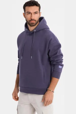 Ombre Clothing Poutavá fialová unisex mikina V13 SNBC-0105
