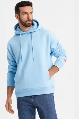 Ombre Clothing Pastelově modrá unisex mikina V8 SNBC-0105