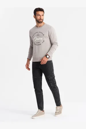 Ombre Clothing Černé rifle s bočními kapsami P1079