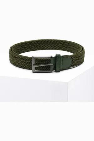 INNY Pánský pletený pásek v khaki barvě A830