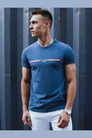 D-Street Trendy modré tričko s nápisem