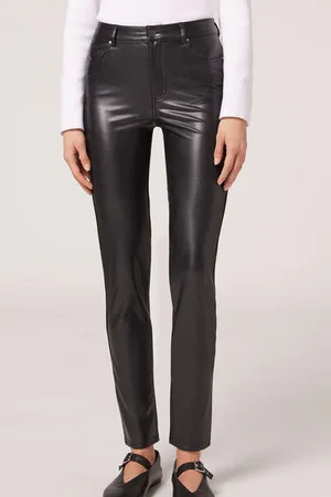 Calzedonia Termo Legíny s Koženým Efektem Žena