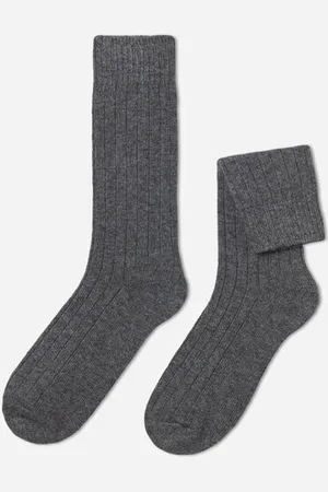 Calzedonia Krátké pánské žebrované ponožky s vlnou a kašmírem Člověk