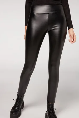 Calzedonia Termo Legíny s Koženým Efektem Žena