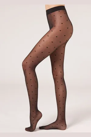 Calzedonia Průsvitné 30denové punčocháče se srdíčky Žena
