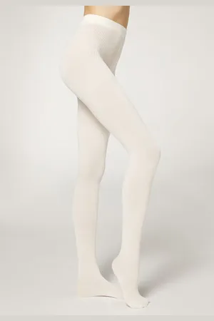 Calzedonia Žebrované punčocháče s příměsí kašmíru Žena