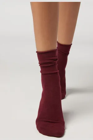 Calzedonia Krátké Bavlněné Ponožky bez Gumičky Žena