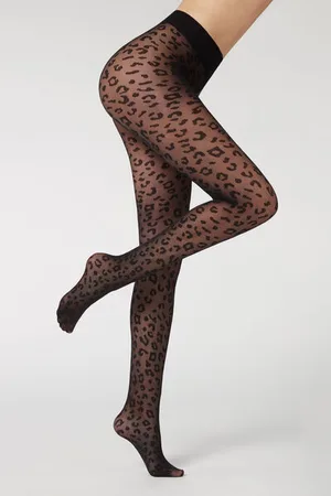 Calzedonia Tenké 30denové Punčocháče se Zvířecím Vzorem Žena