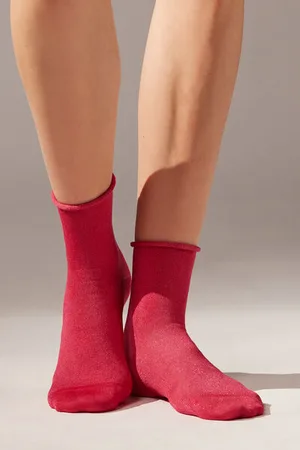 Calzedonia Krátké třpytivé ponožky Žena
