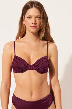 Calzedonia Balkonová podprsenka k plavkám Shiny Satin Žena