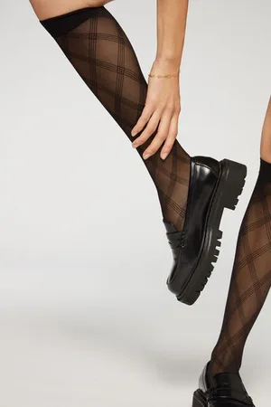 Calzedonia Síťované podkolenky s motivem kosočtverců Eco Žena