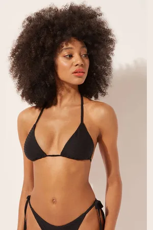 Calzedonia Trojúhelníková podprsenka s vyjímatelnými vycpávkami k plavkám 3D Black Waves Žena