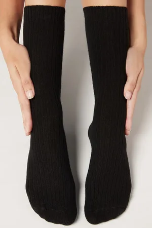 Calzedonia Krátké Ponožky Žerzej s Vlnou a Kašmírem Žena