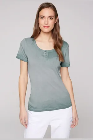 Soccx Žebrovane tričko Serafino - sage green