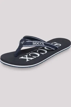 Soccx Plažove žabky s designem loga - blue navy