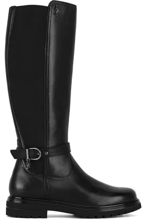 U.S. Polo Assn. Kozačky GUILIA001W/DLE1 Látkový materiál,Přírodní kůže (useň) - Lícová