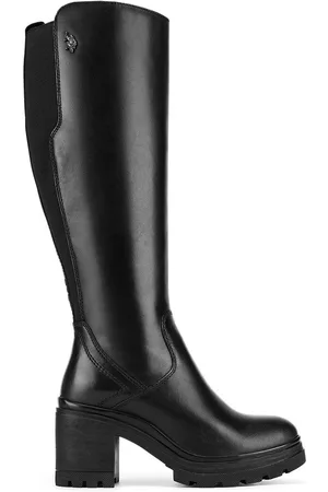 U.S. Polo Assn. Kozačky ELLA001W/DLE1 Látkový materiál,Přírodní kůže (useň) - Lícová