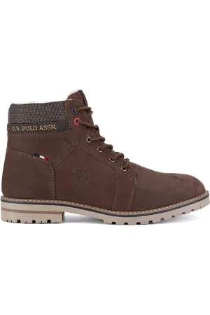 U.S. Polo Assn. Šněrovací boty POLY001M/DLT1 Látkový materiál,Přírodní kůže (useň) - Nubuk