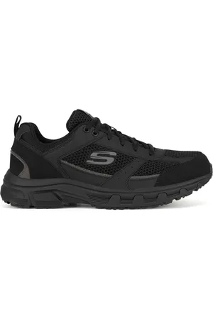 Skechers Tenisky OAK CANYON 51898 BBK Přírodní kůže pokrytá syntetickým materiálem,Syntetický materiál