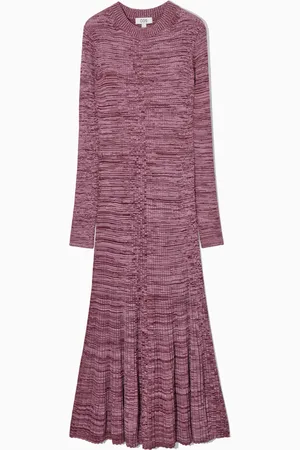 COS MÉLANGE RIBBED MIDI DRESS