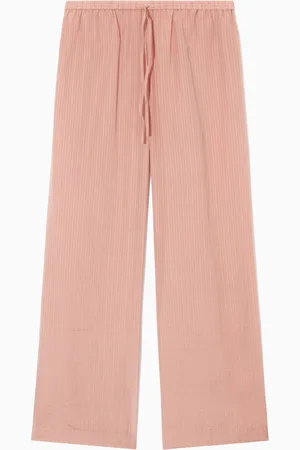 COS STRIPED SILK-BLEND PYJAMA TROUSERS