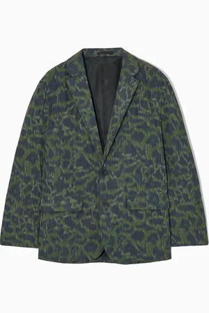 COS ANIMAL-JACQUARD SINGLE-BREASTED BLAZER