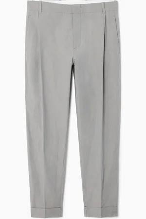 COS CROPPED MICRO-HOUNDSTOOTH TAPERED TROUSERS