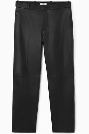 COS TAILORED LEATHER STRAIGHT-LEG TROUSERS