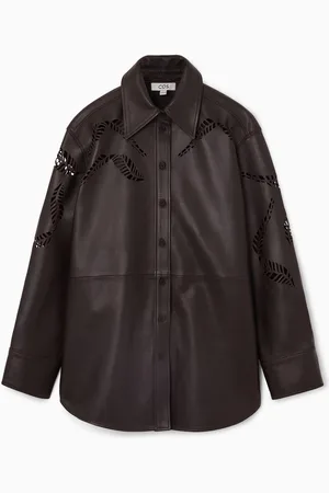 COS BRODERIE ANGLAISE LEATHER WESTERN SHIRT