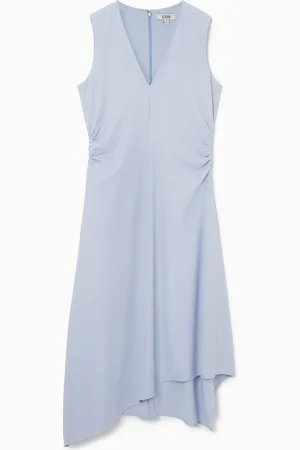 COS GATHERED ASYMMETRIC MIDI DRESS