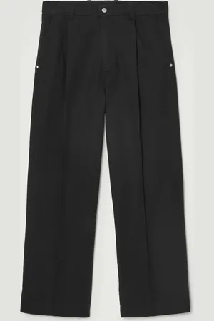 COS PLEATED WIDE-LEG DENIM TROUSERS