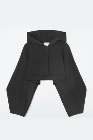COS CROPPED DOUBLE-FACED WOOL HOODED JACKET