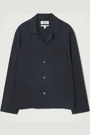 COS RELAXED PYJAMA-STYLE COTTON-CREPE SHIRT