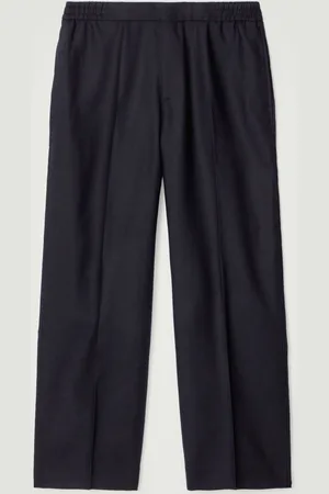 COS TAILORED WOOL-FLANNEL STRAIGHT-LEG TRACK PANTS