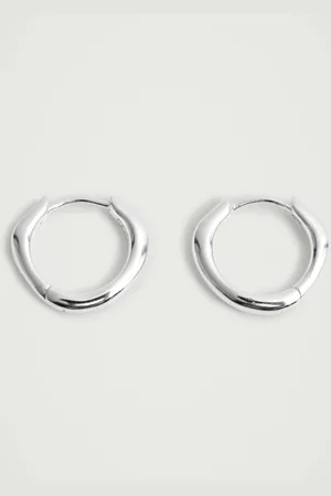 COS STERLING HUGGIE HOOP EARRINGS