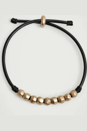 COS BEADED LEATHER CORD BRACELET