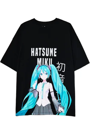 Cropp Černé tričko s potiskem Hatsune Miku