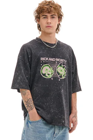 Cropp Černé tričko s potiskem Rick and Morty