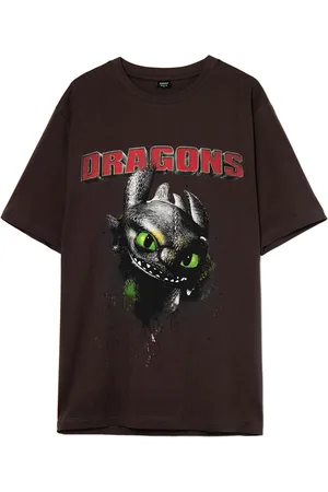 Cropp Černé tričko s potiskem How to train your dragon