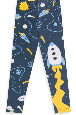 Dědoles Dětské bavlněné legíny Raketa a vesmír