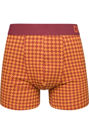 Dědoles Bordovo-žluté pánské vzorované boxerky