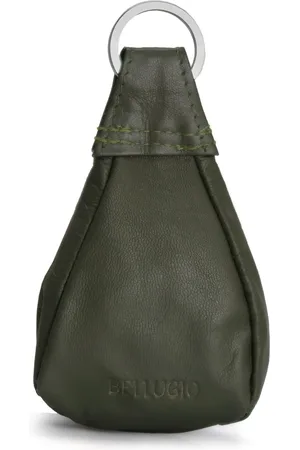 Bellugio Malá kožená klíčenka Paz, tmavě zelená