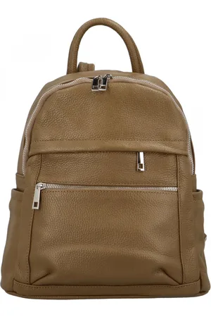 Delami Vera Pelle Trendy městský kožený batůžek Luise, khaki
