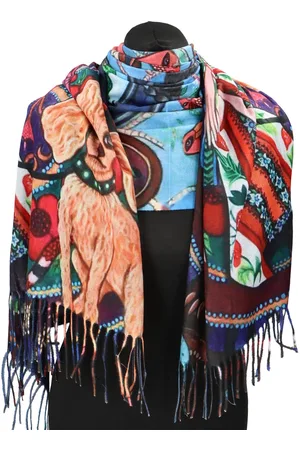 Cashmere Stylová dámská zimní šála Rova, slavné obrazy 12