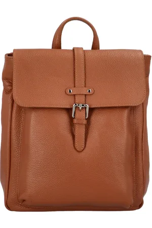 Delami Vera Pelle Elegantní dámský kožený městský batoh City enjoy, koňaková