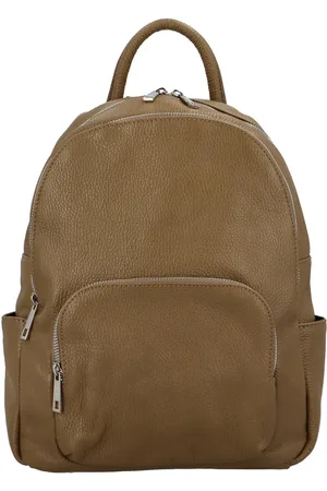 Delami Vera Pelle Dámský trendy kožený batůžek Paz, khaki