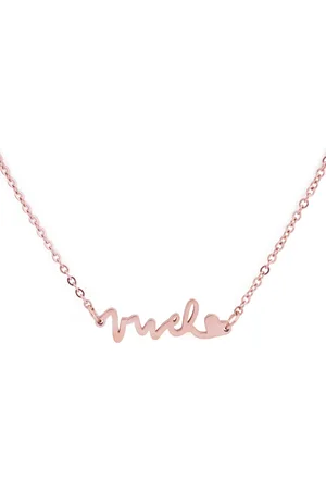 Vuch Náhrdelník Qiara Rose Gold s originálním nápisem a půvabným srdíčkem, zlatý