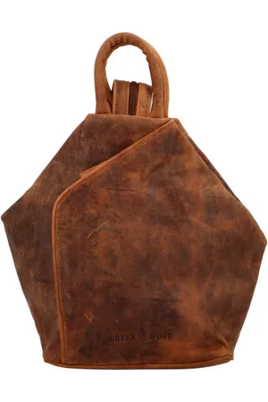 Green wood Trendy kožený dámský kabelko-batoh s Pierre, světle hnědý