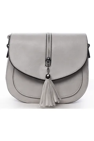 Romina   Co. Bags Stylová crossbody kabelka s třásněmi Federica, šedá