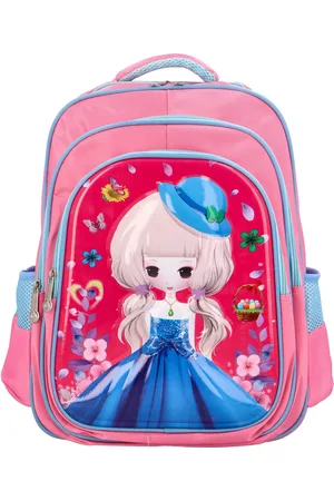 New Berry Dětský látkový školní batoh Princezna s kloboučkem, světle